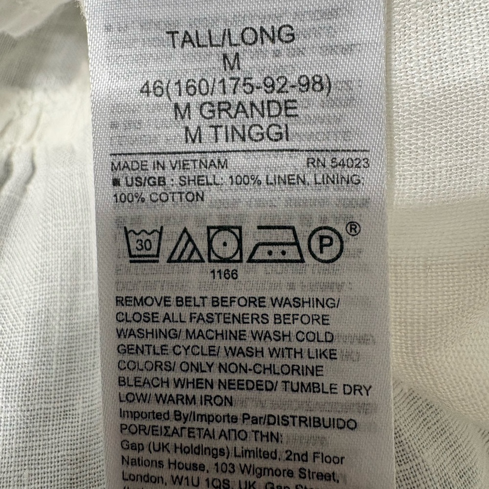 Banana Republic White Linen Flounce-Hem Mini/Midi Dress. Mandarin Collar,Pockets - Picture 14 of 15